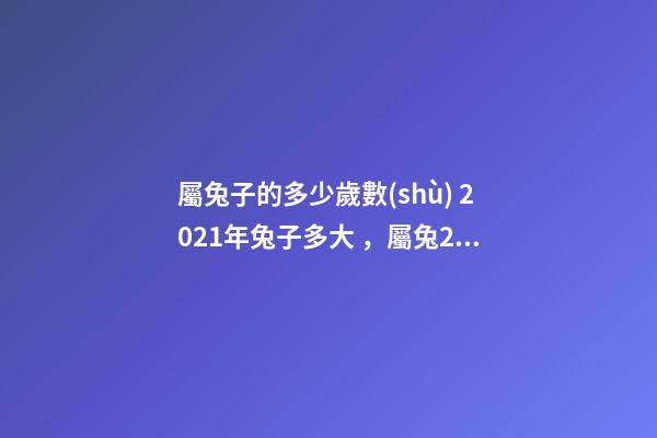 屬兔子的多少歲數(shù) 2021年兔子多大，屬兔2021年歲表